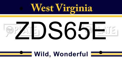 ZDS65E West Virginia License Plate