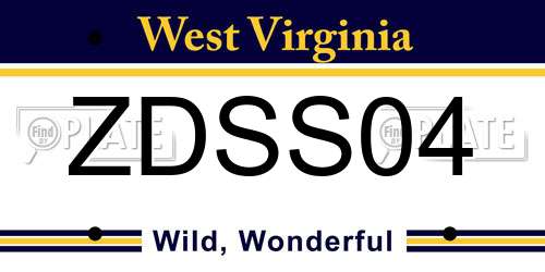 ZDSS04 West Virginia License Plate