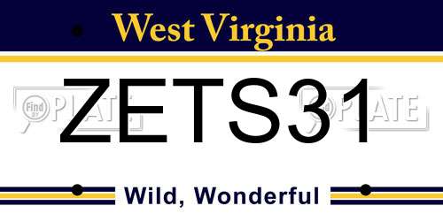 ZETS31 West Virginia License Plate