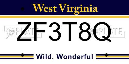 ZF3T8Q West Virginia License Plate
