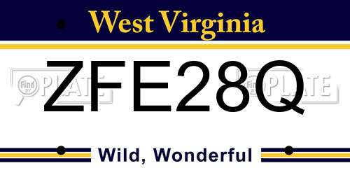 ZFE28Q West Virginia License Plate