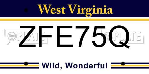 ZFE75Q West Virginia License Plate