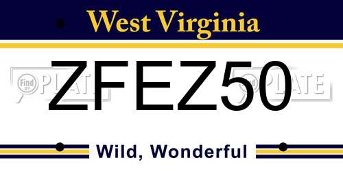 ZFEZ50 West Virginia License Plate