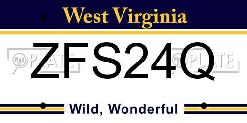 ZFS24Q West Virginia License Plate