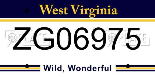 ZG06975 West Virginia License Plate