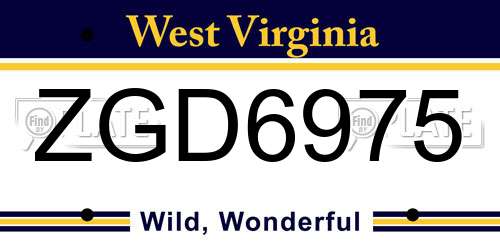 ZGD6975 West Virginia License Plate