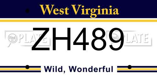 ZH489 West Virginia License Plate