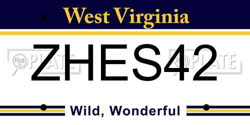 ZHES42 West Virginia License Plate