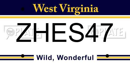 ZHES47 West Virginia License Plate