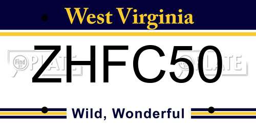 ZHFC50 West Virginia License Plate