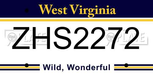 ZHS2272 West Virginia License Plate