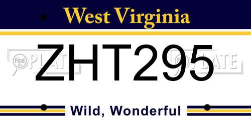 ZHT295 West Virginia License Plate