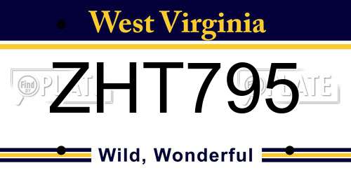 ZHT795 West Virginia License Plate