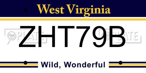 ZHT79B West Virginia License Plate