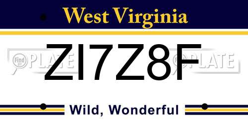 ZI7Z8F West Virginia License Plate