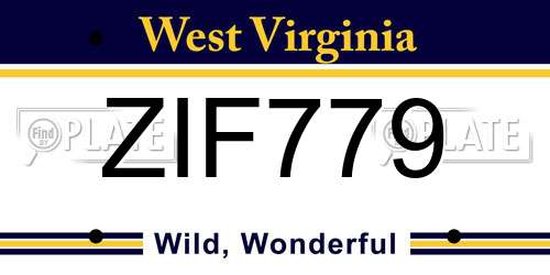 ZIF779 West Virginia License Plate