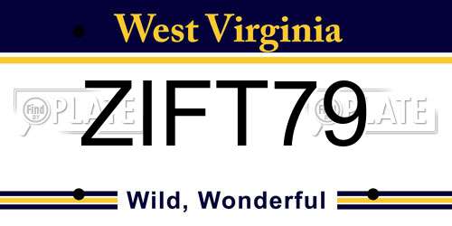 ZIFT79 West Virginia License Plate