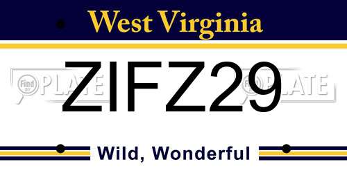 ZIFZ29 West Virginia License Plate