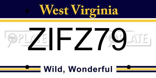 ZIFZ79 West Virginia License Plate