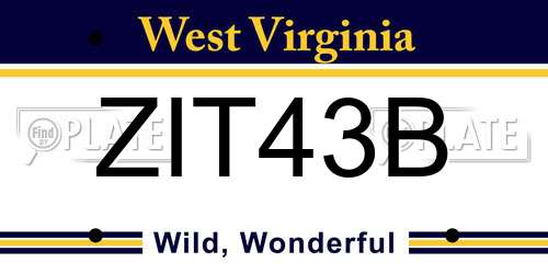 ZIT43B West Virginia License Plate
