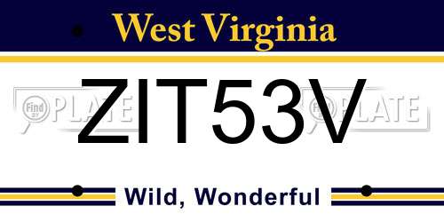 ZIT53V West Virginia License Plate