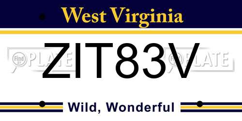 ZIT83V West Virginia License Plate