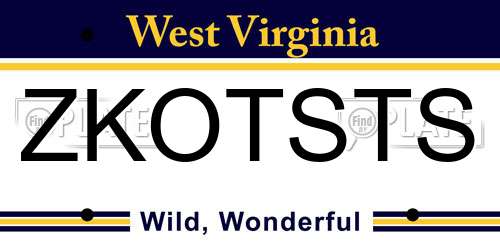 ZKOTSTS West Virginia License Plate