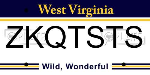 ZKQTSTS West Virginia License Plate
