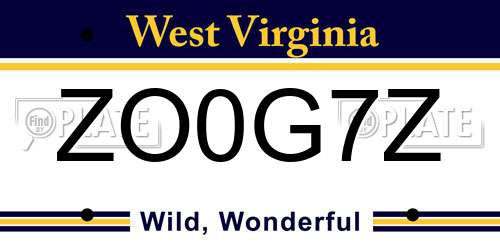 ZO0G7Z West Virginia License Plate