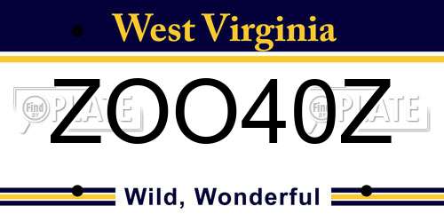ZOO40Z West Virginia License Plate