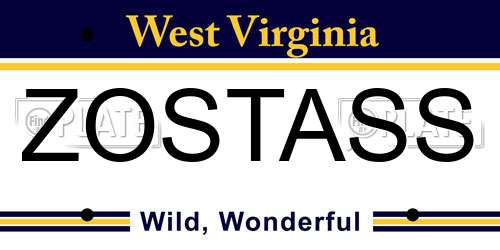 ZOSTASS West Virginia License Plate