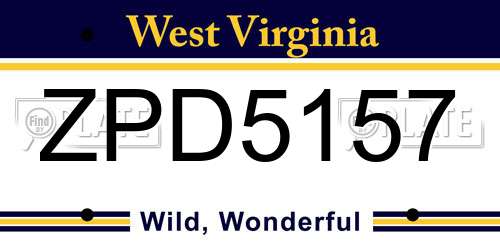 ZPD5157 West Virginia License Plate