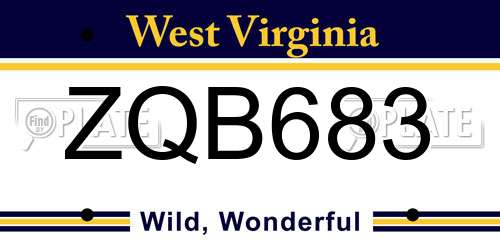 ZQB683 West Virginia License Plate