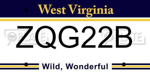 ZQG22B West Virginia License Plate