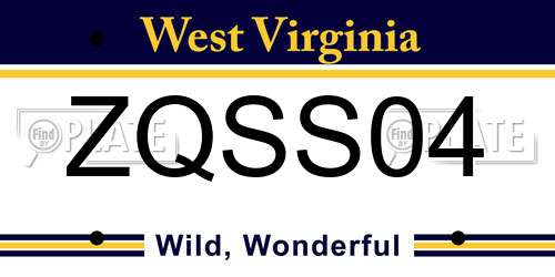 ZQSS04 West Virginia License Plate