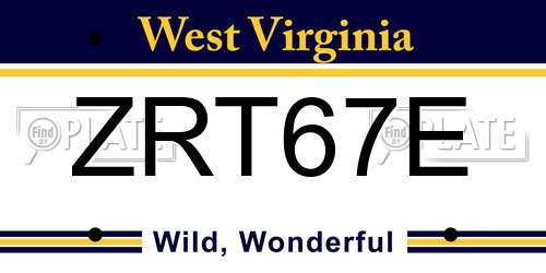ZRT67E West Virginia License Plate