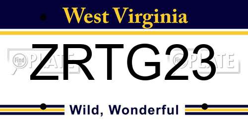 ZRTG23 West Virginia License Plate