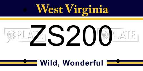ZS200 West Virginia License Plate