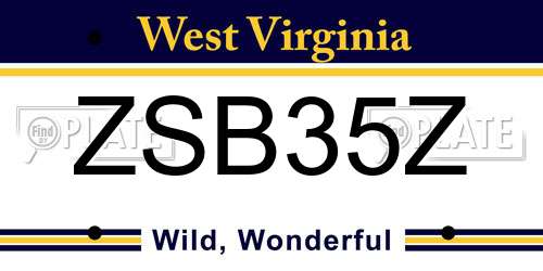 ZSB35Z West Virginia License Plate