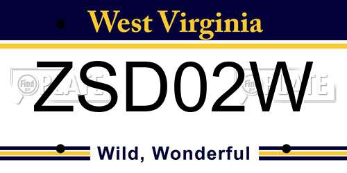 ZSD02W West Virginia License Plate