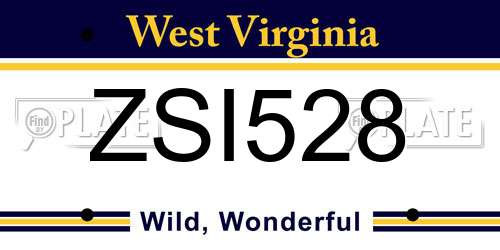 ZSI528 West Virginia License Plate