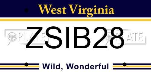 ZSIB28 West Virginia License Plate