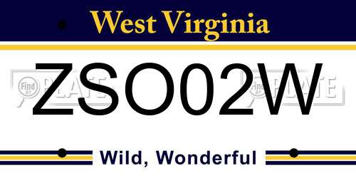 ZSO02W West Virginia License Plate