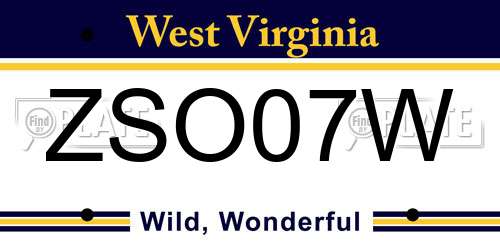 ZSO07W West Virginia License Plate