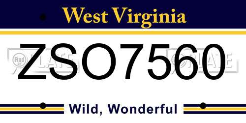 ZSO7560 West Virginia License Plate