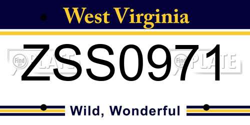ZSS0971 West Virginia License Plate