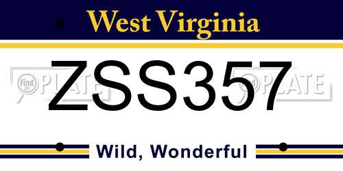 ZSS357 West Virginia License Plate