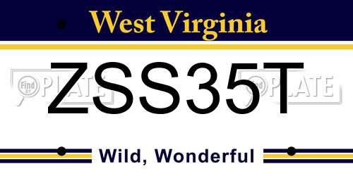 ZSS35T West Virginia License Plate
