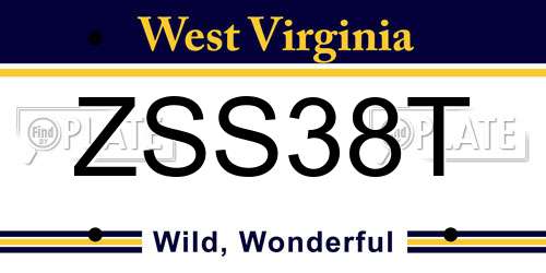 ZSS38T West Virginia License Plate