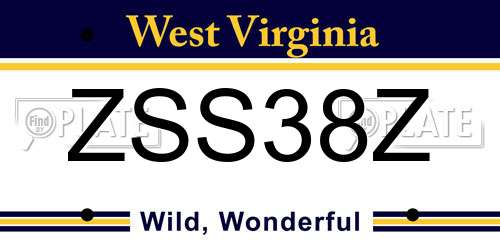 ZSS38Z West Virginia License Plate